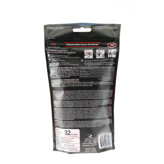 Resistor® 32 Foam Earplugs Bag - Uncorded - Aqua - 50 Pair Bag