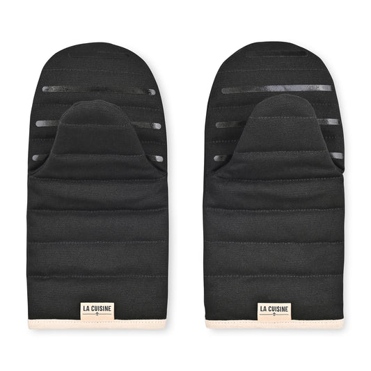 Black La Cuisine Oven Mitt Set of Two with AWARE™