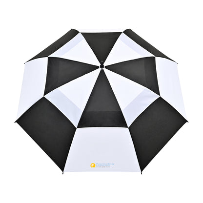 Elements 60" Recycled Auto Open Double Canopy Golf Umbrella