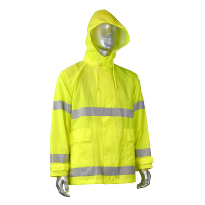 RW25 High Visibility Rainwear Jacket - Hi-Vis Green - Size 2X