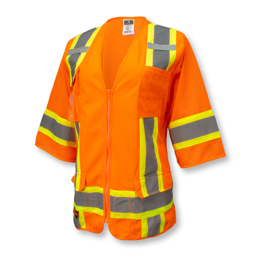 SV63W Two Tone Surveyor Type R Class 3 Women's Safety Vest - Orange - Size XL