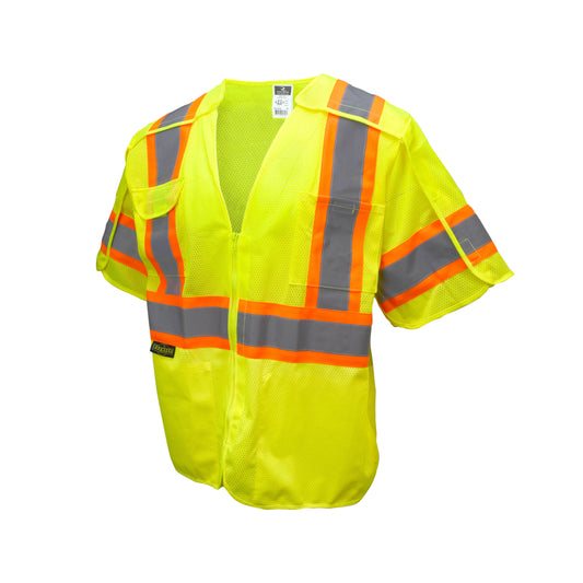 SV24-3 Type R Class 3 Breakaway Mesh Surveyor Vest - Green - Size XL-2X