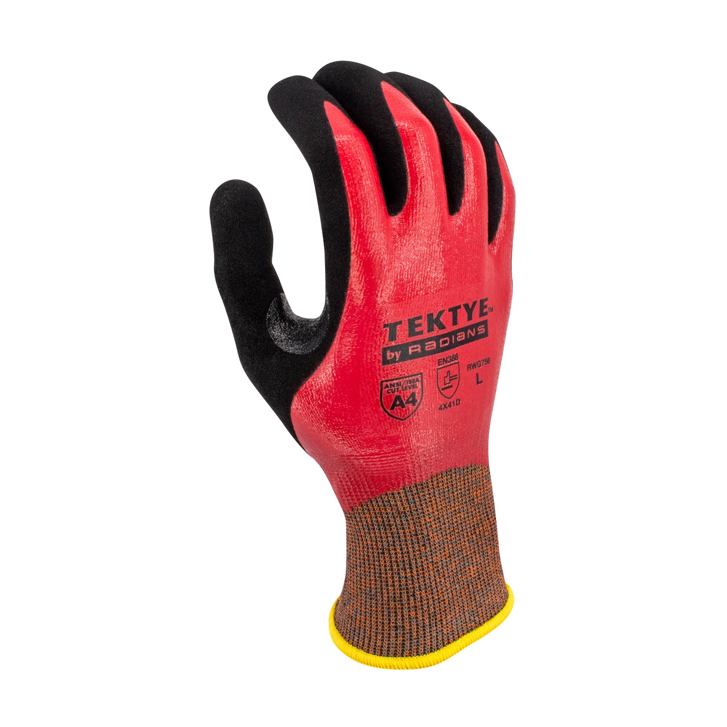 RWG756 TEKTYE® A4 Reinforced Thumb Nitrile Dip Cut Protective Work Glove - Size L