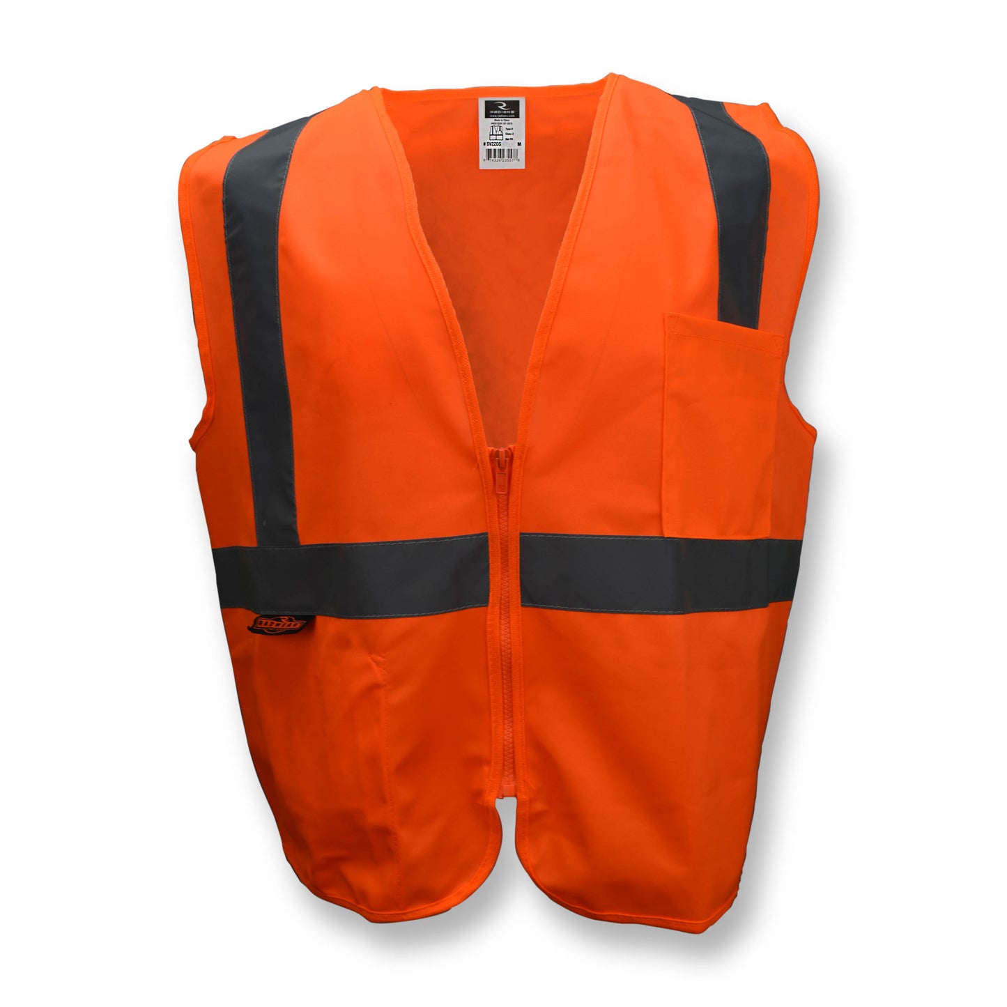SV2Z Economy Type R Class 2 Solid Safety Vest with Zipper - Green - Size 2X