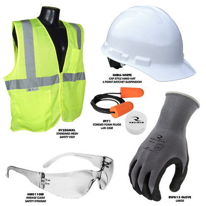 Deluxe Starter Kit - Size L Glove, Orange Size XL Vest with Bag