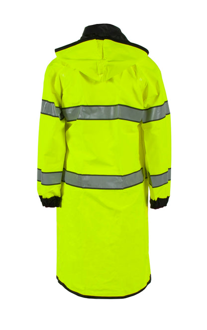 4703RCH3M Safe Officer Series Reversible Raincoat with Reflective Tape - Hi-Vis Lime/Black - Size 2X
