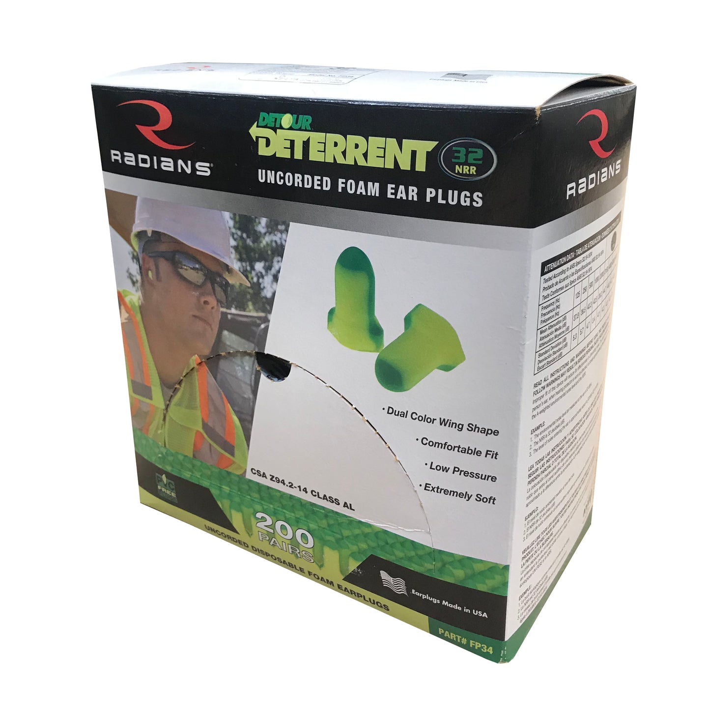 Deterrent® 32 Disposable Foam Earplugs - Uncorded