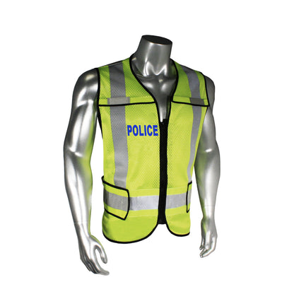 LHV-5-PC-ZR Class 2 Breakaway Vest - Police - Black Trim - Green - Size M-XL