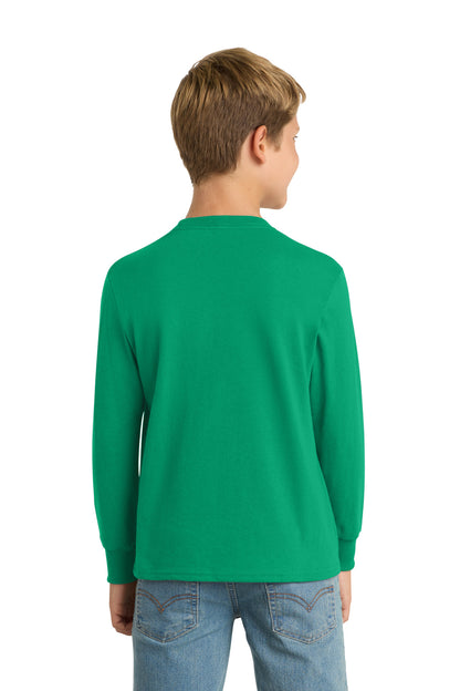 Kelly Port & Company Youth Long Sleeve Core Cotton Tee. PC54YLS