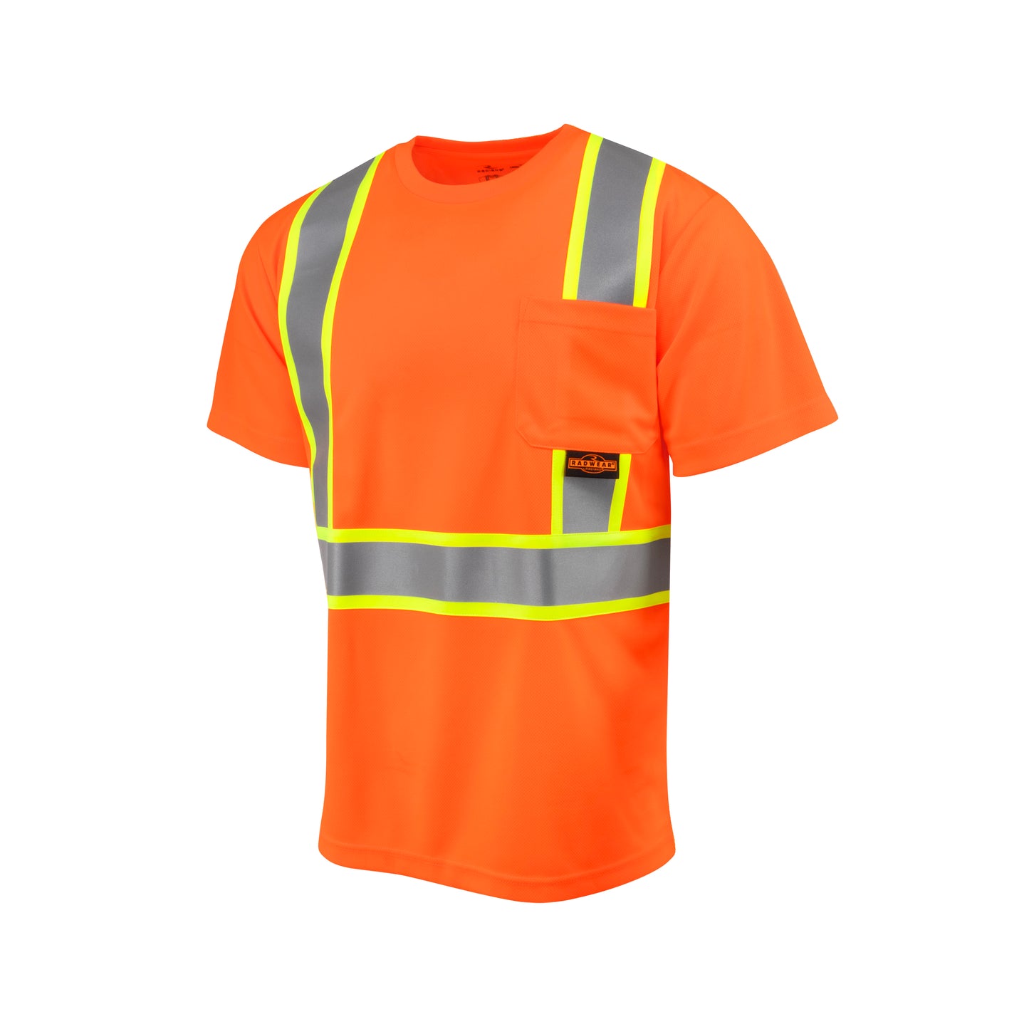 ST41-2 Class 2 Mesh Short Sleeve T-Shirt with Contrast Trim - Orange - Size XL