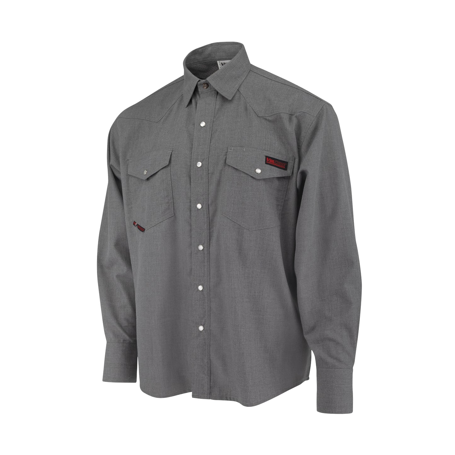 FRS-004 VolCore® CAT 2 Vented Pearl Snap FR Shirt - Gray - Size XL