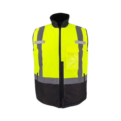 SJV41B Class 2 Hi-Vis Reversible Insulated Vest - Green / Black - Size 2X