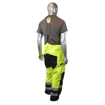 RW32-EZ1Y Heavy Duty Rip Stop Waterproof & Breathable Pants w/Bib - Hi-Vis Green - Size 2X
