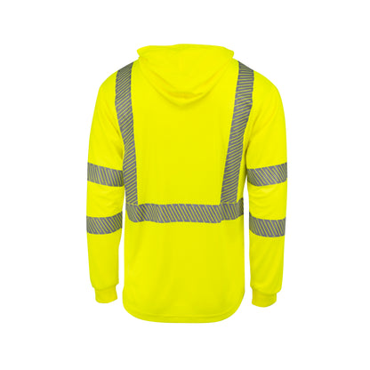 ST61-3 Hooded Type R Class 3 Mesh Long Sleeve T-Shirt - Green - Size 2X