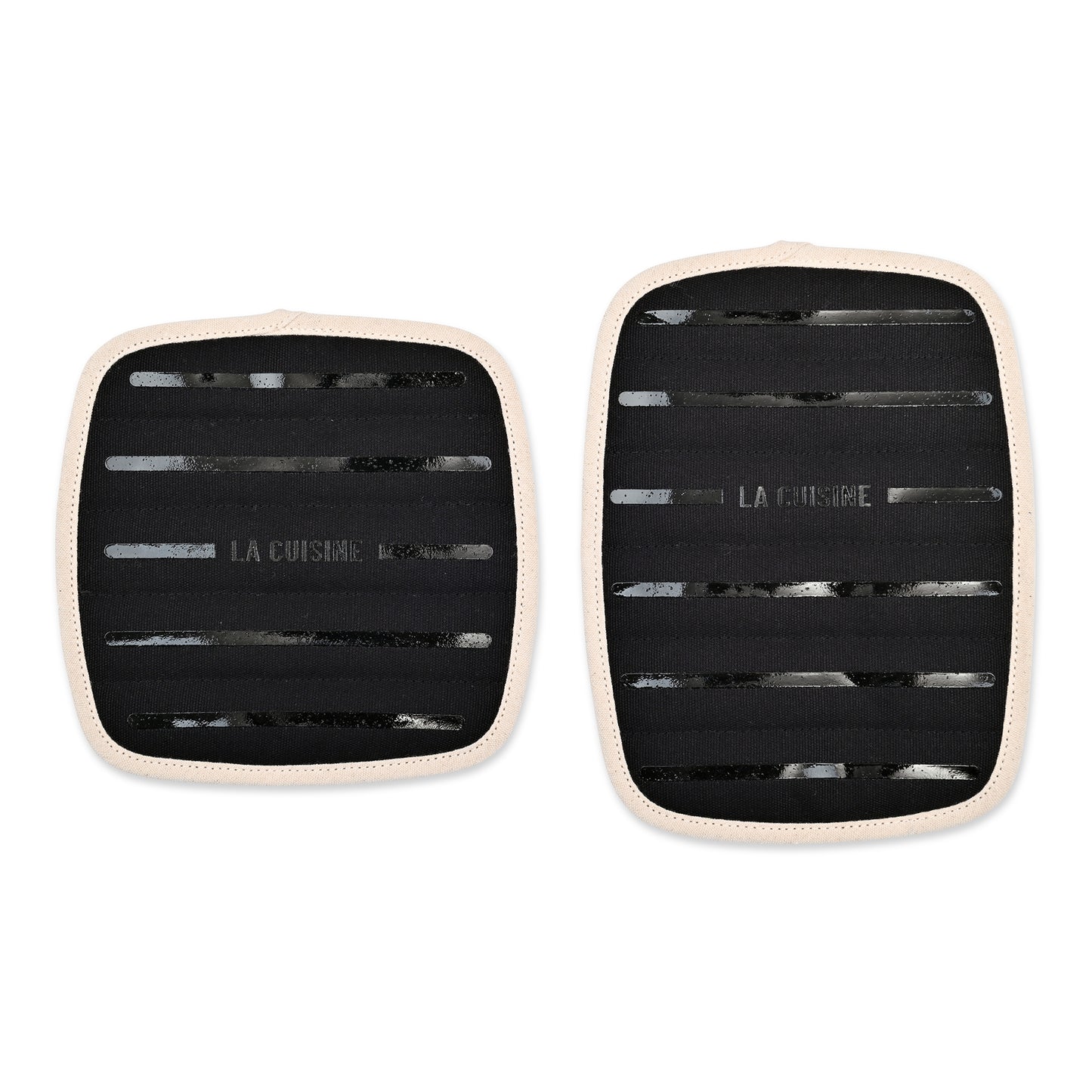 Black La Cuisine Potholder Hot Pad Set