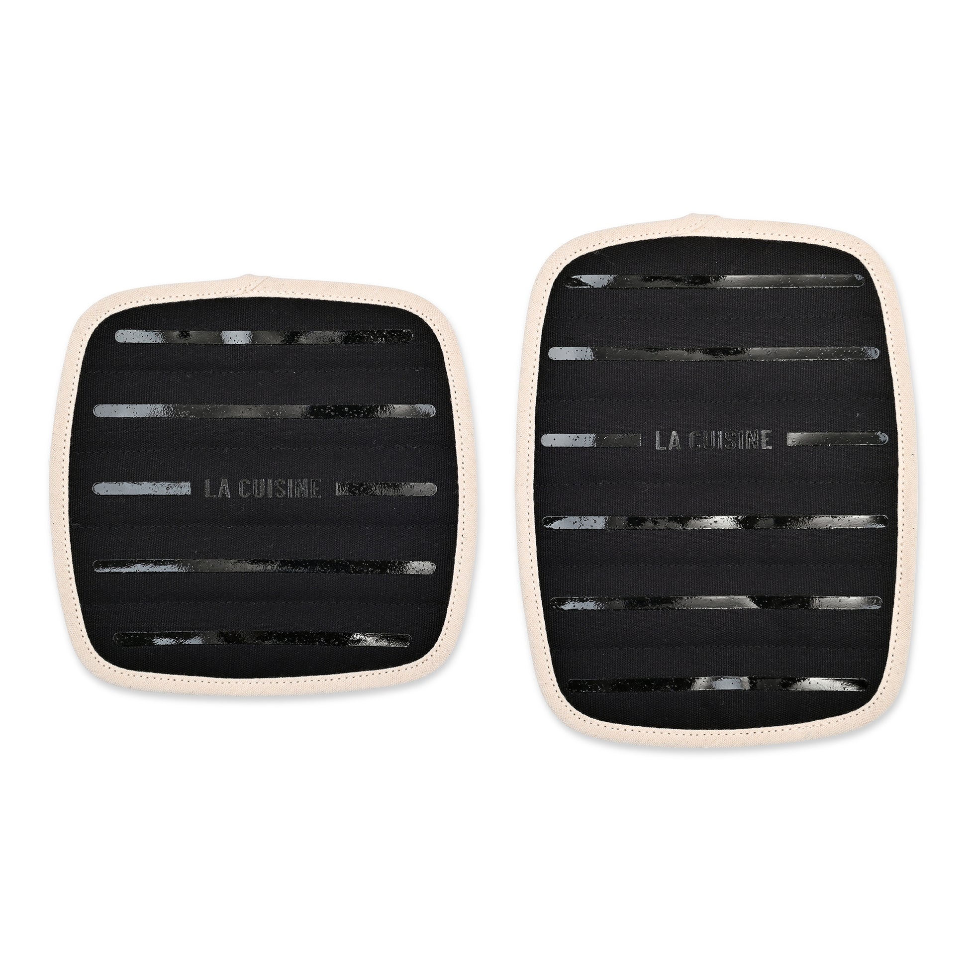Black La Cuisine Potholder Hot Pad Set