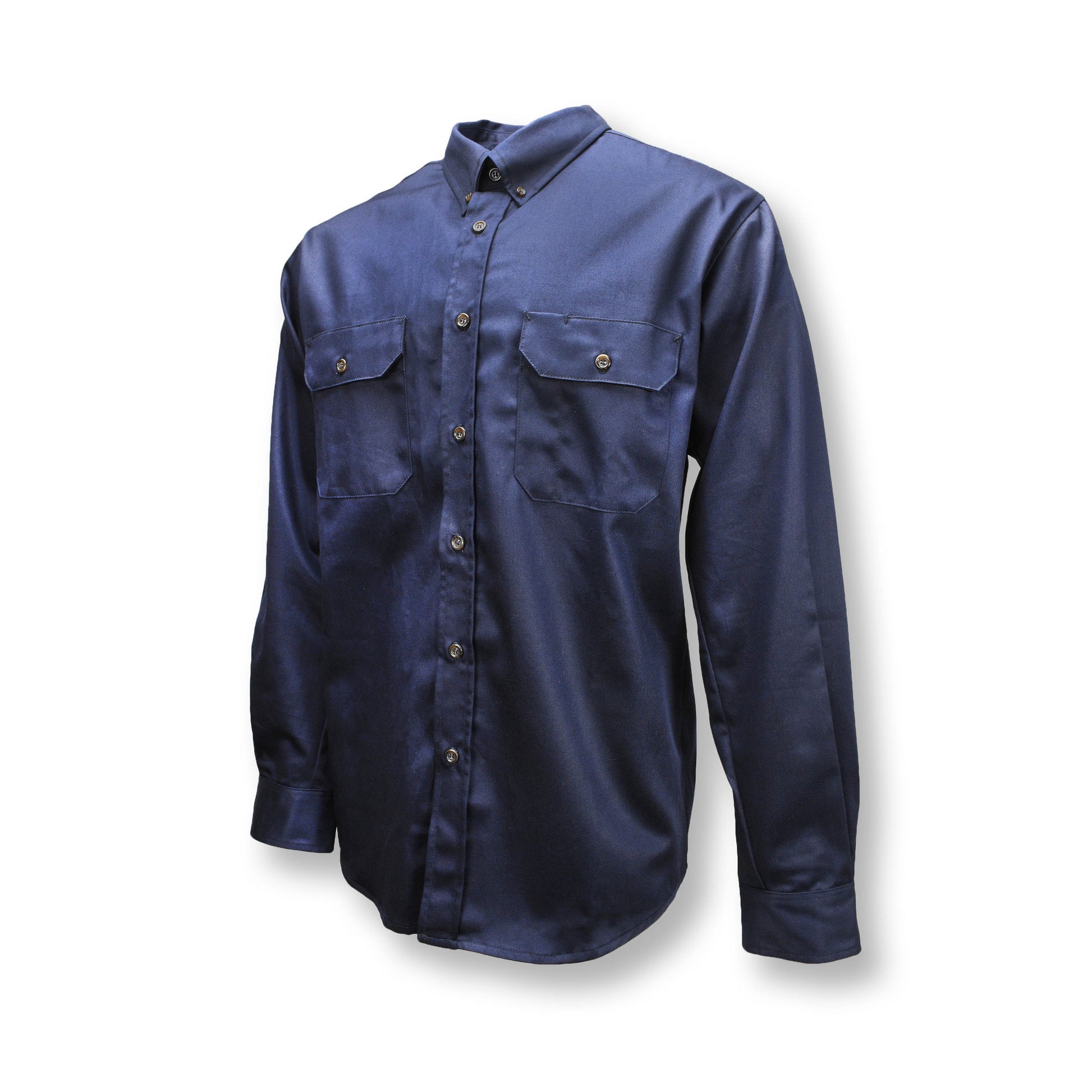 FRS-003 VolCore® Long Sleeve Cotton Button Down FR Shirt - Navy - Size XLT