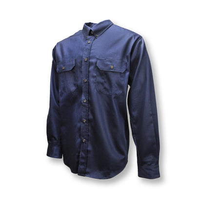 FRS-003 VolCore® Long Sleeve Cotton Button Down FR Shirt - Navy - Size XLT