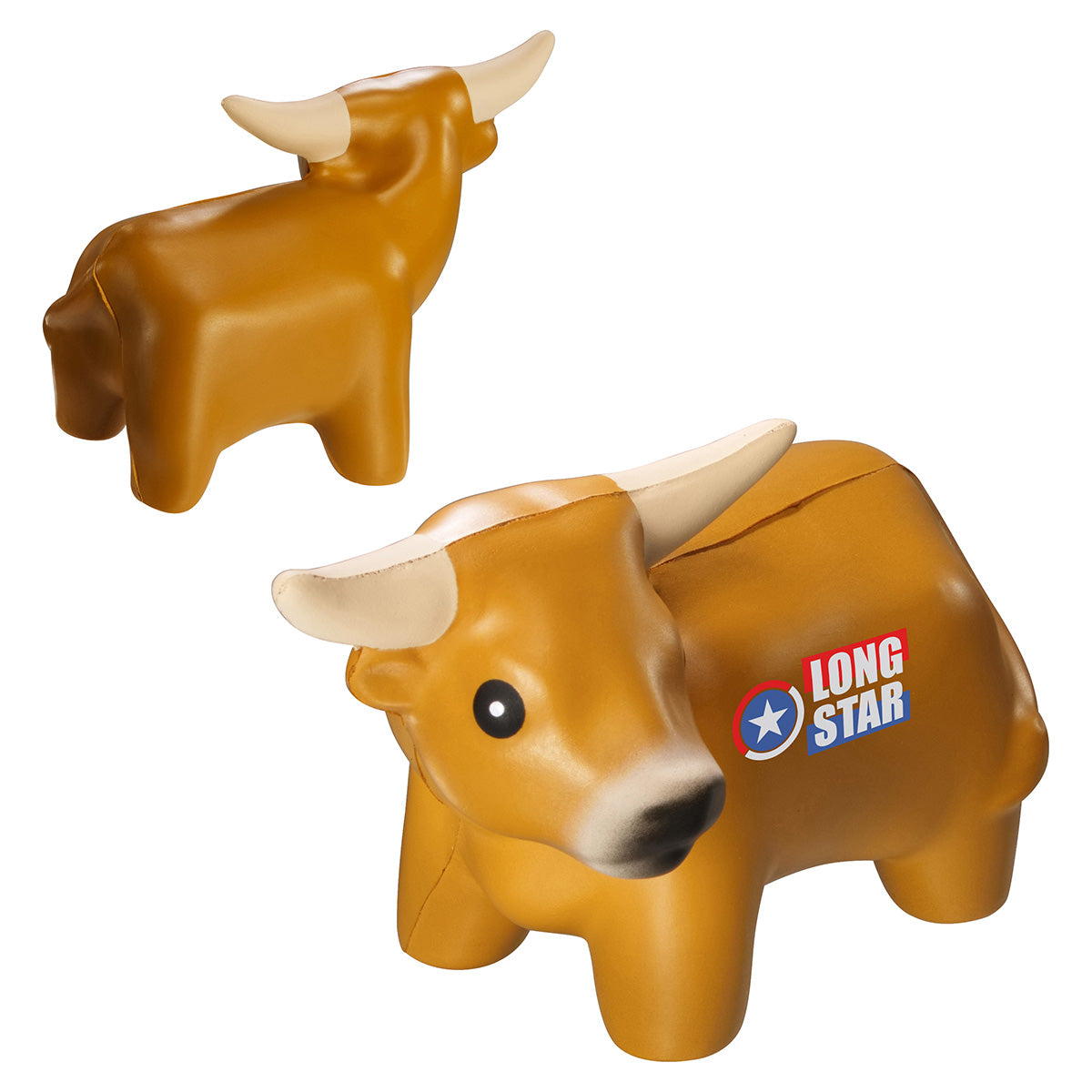 Brown Long Horn Cow Stress Reliever