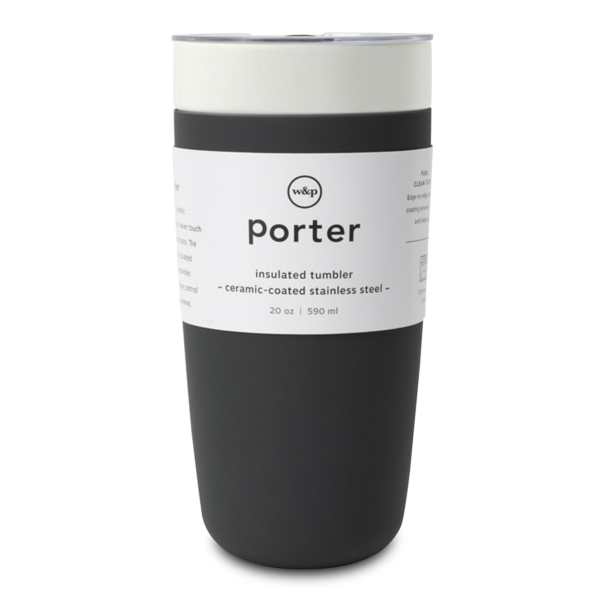 Charcoal W&P Insulated Ceramic Tumbler -20 oz
