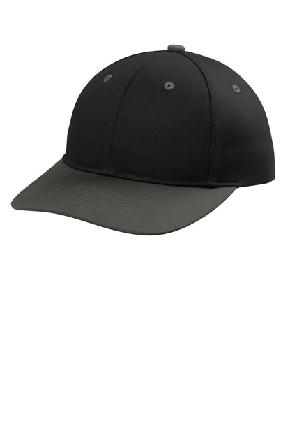 Left View of Bk/GyStl Port Authority Snapback Cap C118