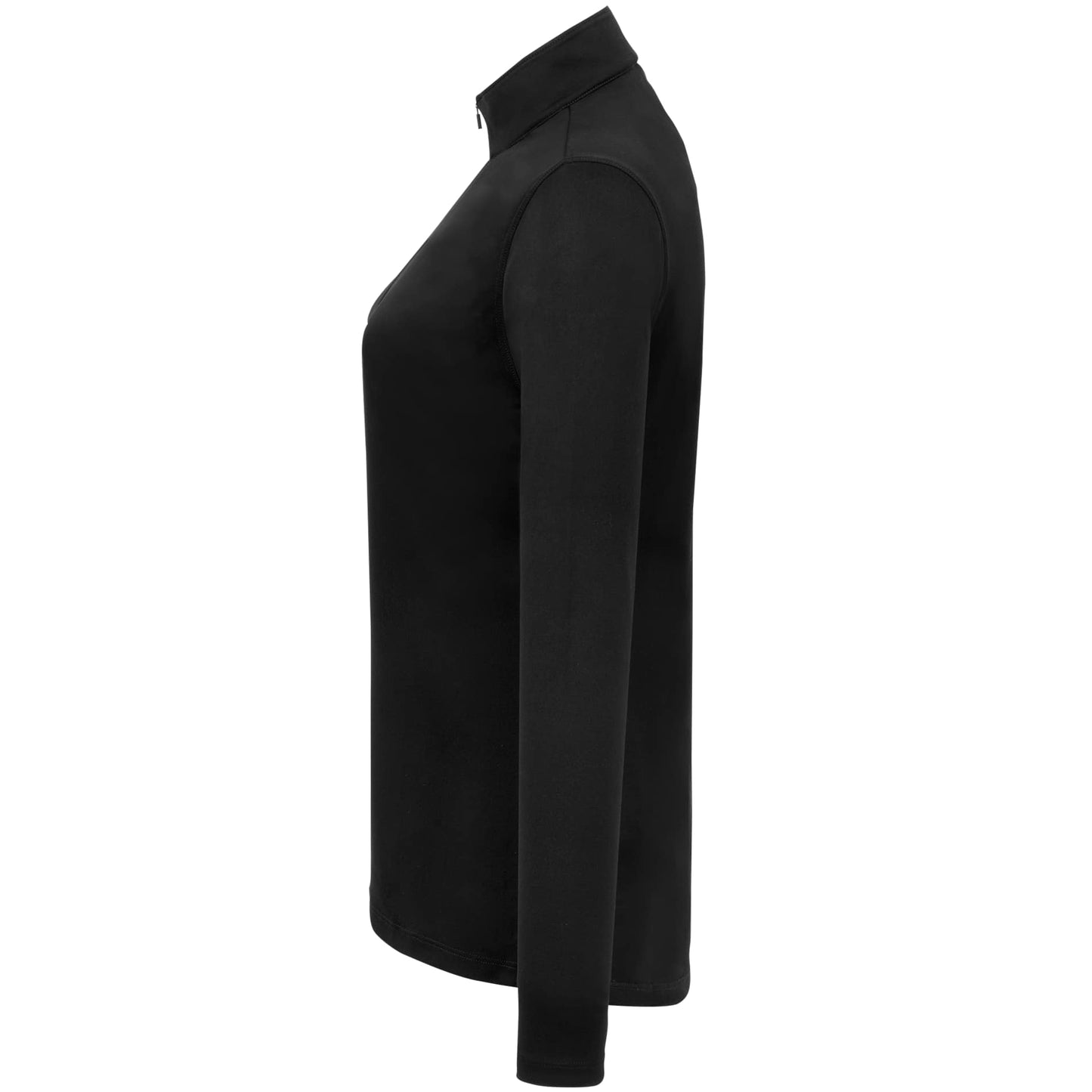 Left View of Black DARA Knit Quarter Zip - Women's plain