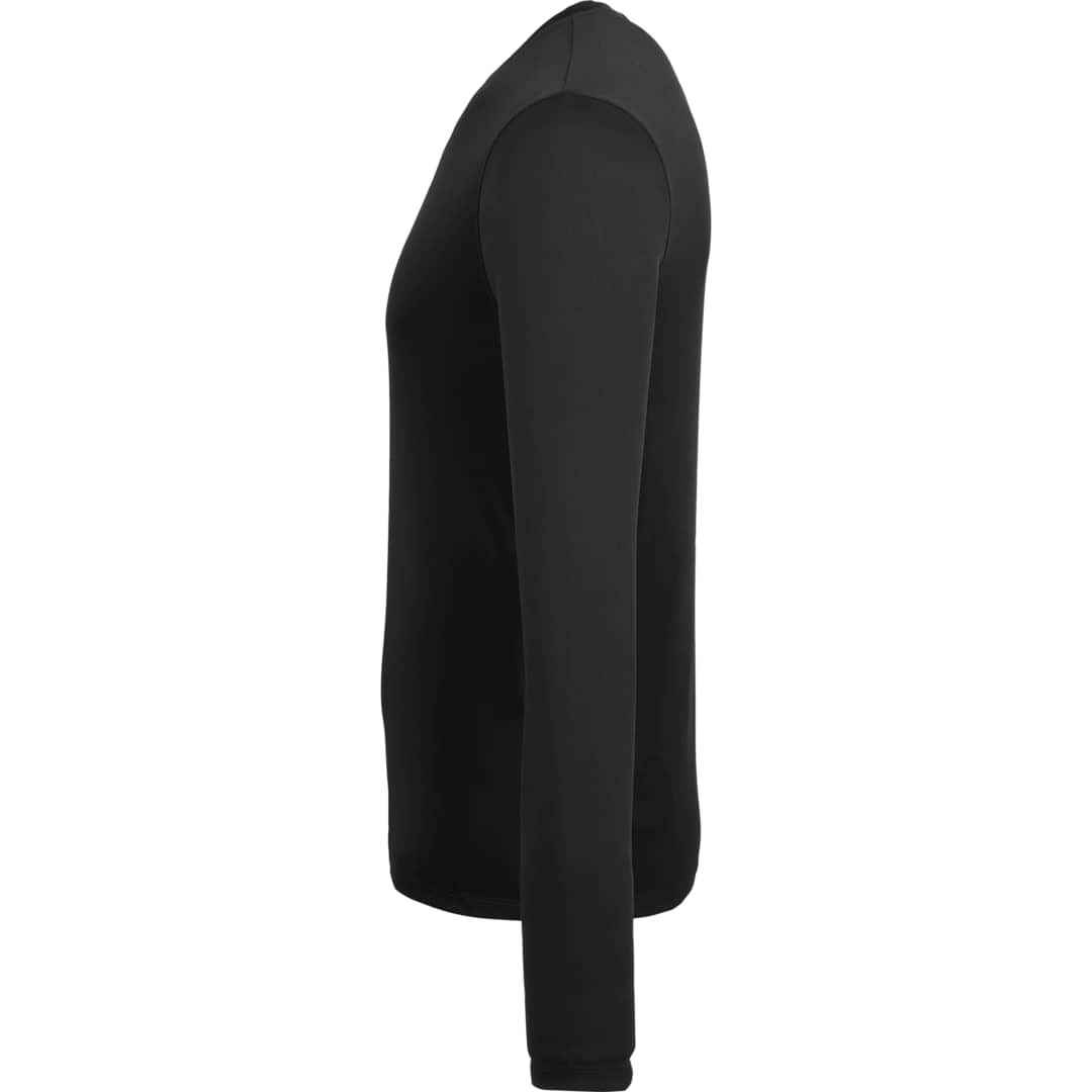 Left View of Black DARA LS Tech Tee - Men's plain