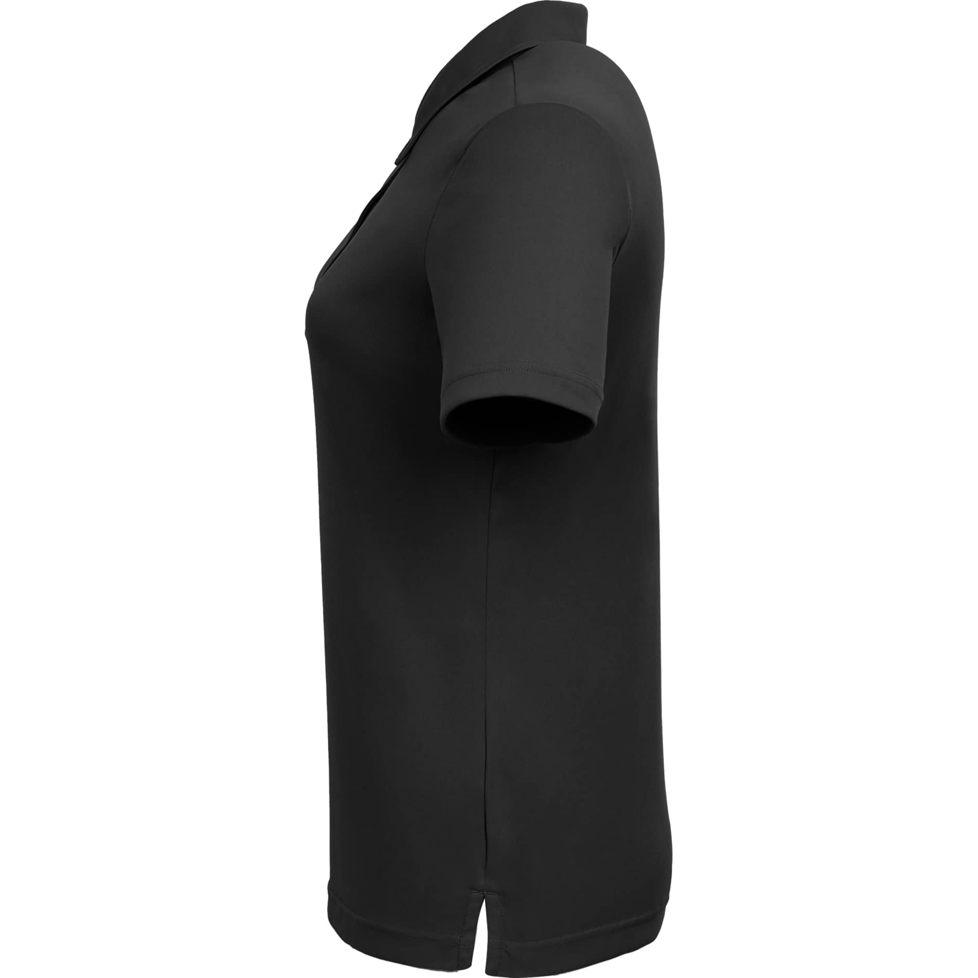 Left View of Black DARA SS Polo - Women's plain