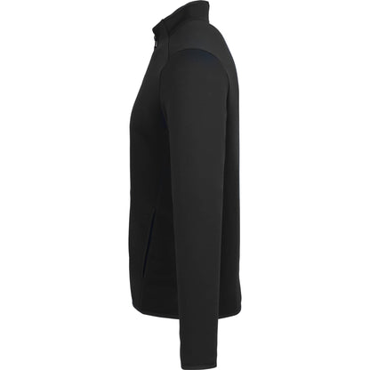 Left View of Black TELICA Brush Back Fleece Jacket - Men's plain