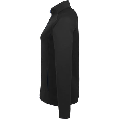 Left View of Black TELICA Brush Back Fleece Jacket - Women's plain