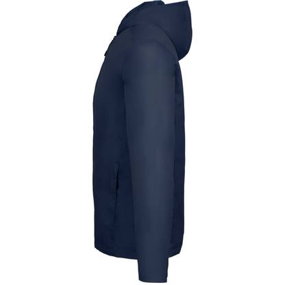 Left View of Blue ANETO Lightweight Packable Jacket - Men's plain