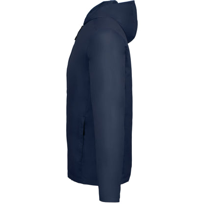 Left View of Blue ANETO Lightweight Packable Jacket - Men's plain
