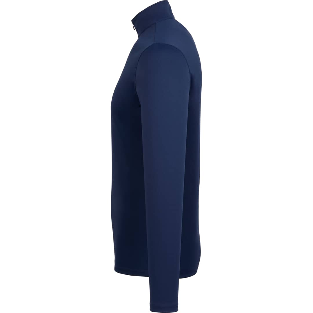 Left View of Blue DARA Knit Quarter Zip - Men's plain