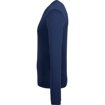 Left View of Blue DARA LS Tech Tee - Men's plain