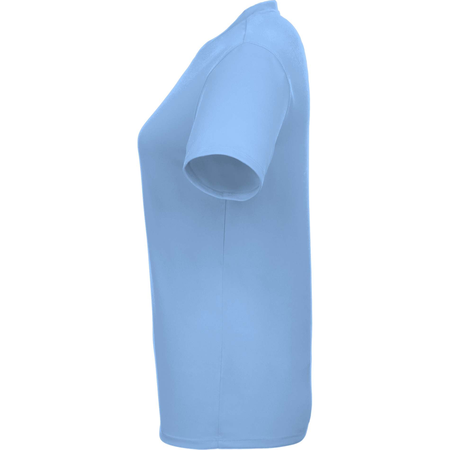 Left View of Blue DARA SS Tech Tee - Women's plain