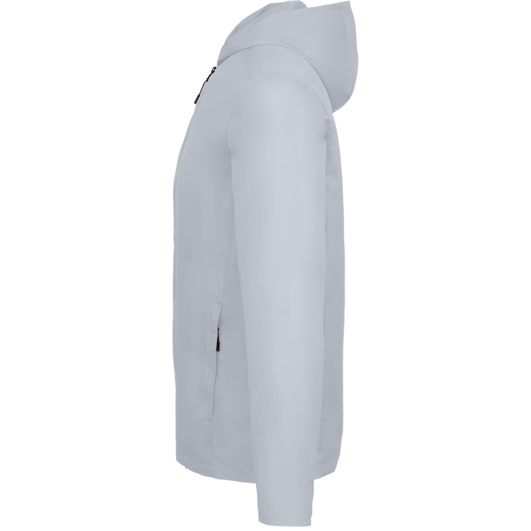 Left View of Grey ANETO Lightweight Packable Jacket - Men's plain