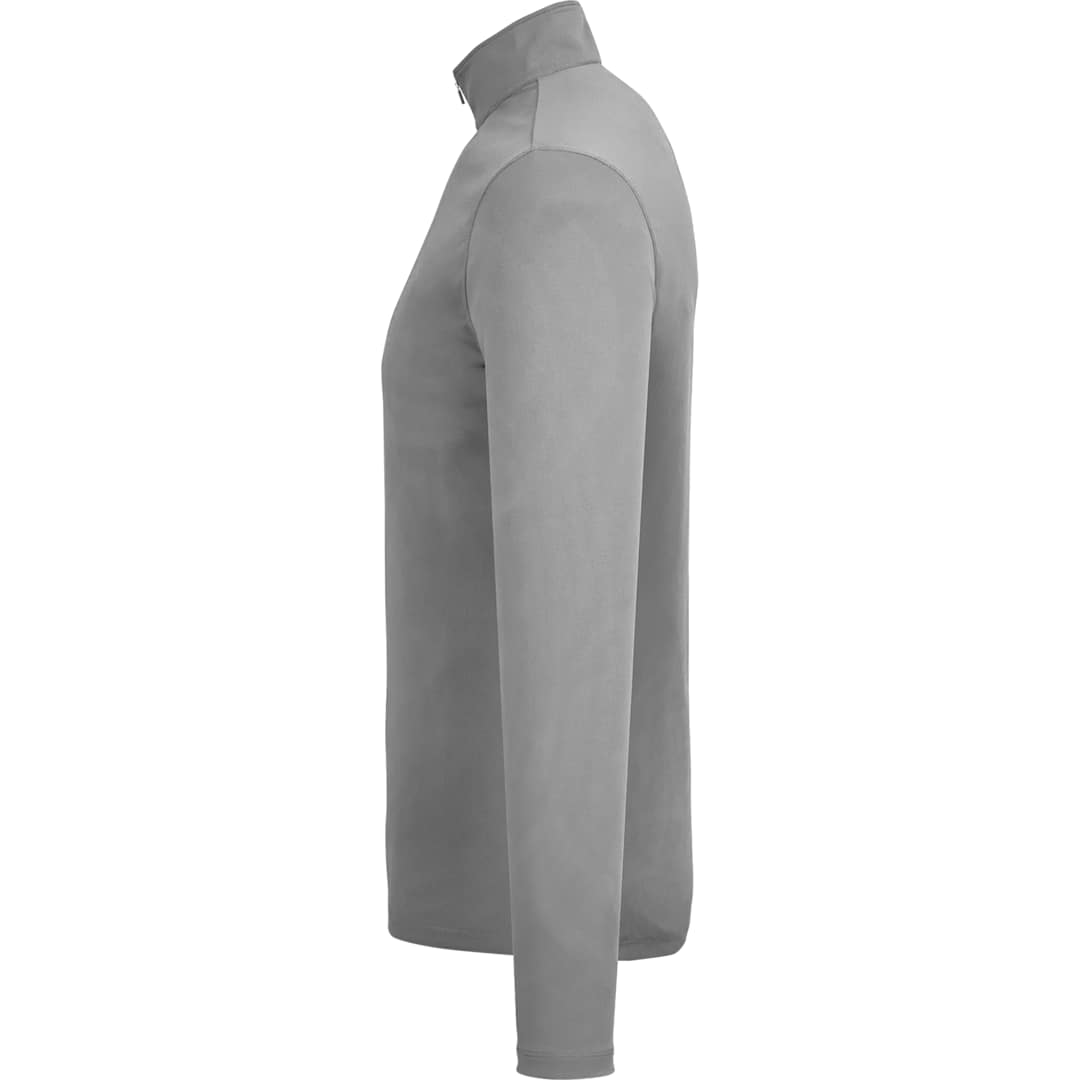 Left View of Grey DARA Knit Quarter Zip - Men's plain