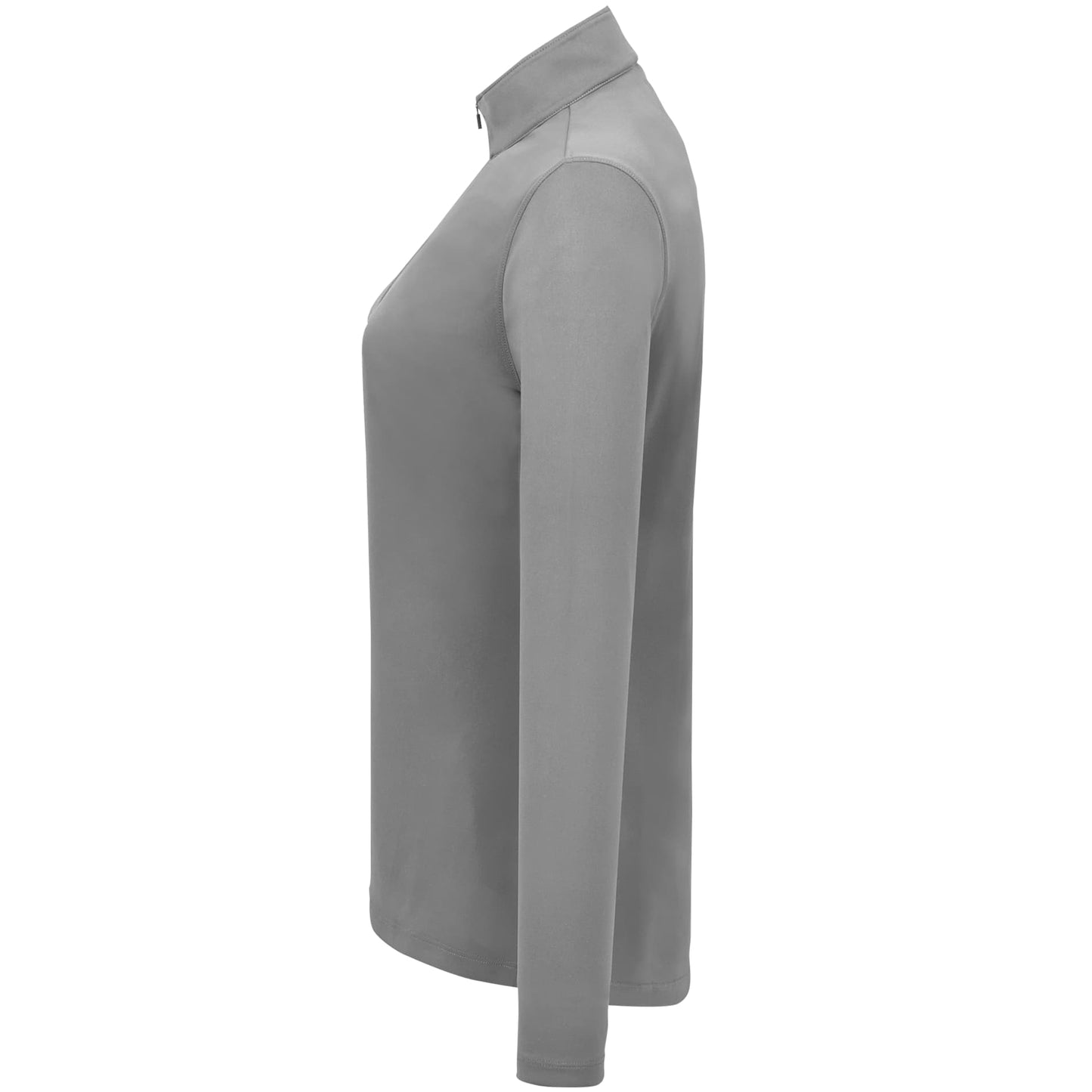 Left View of Grey DARA Knit Quarter Zip - Women's plain