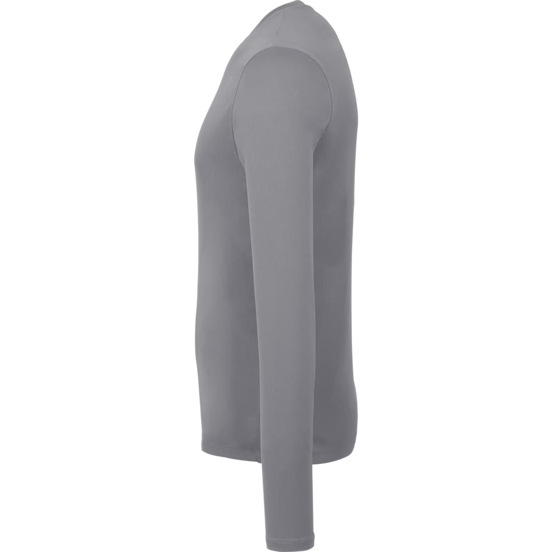 Left View of Grey DARA LS Tech Tee - Men's plain