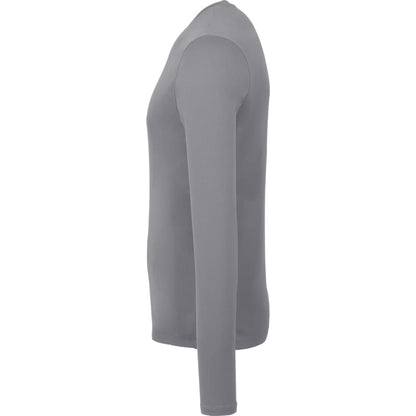 Left View of Grey DARA LS Tech Tee - Men's plain