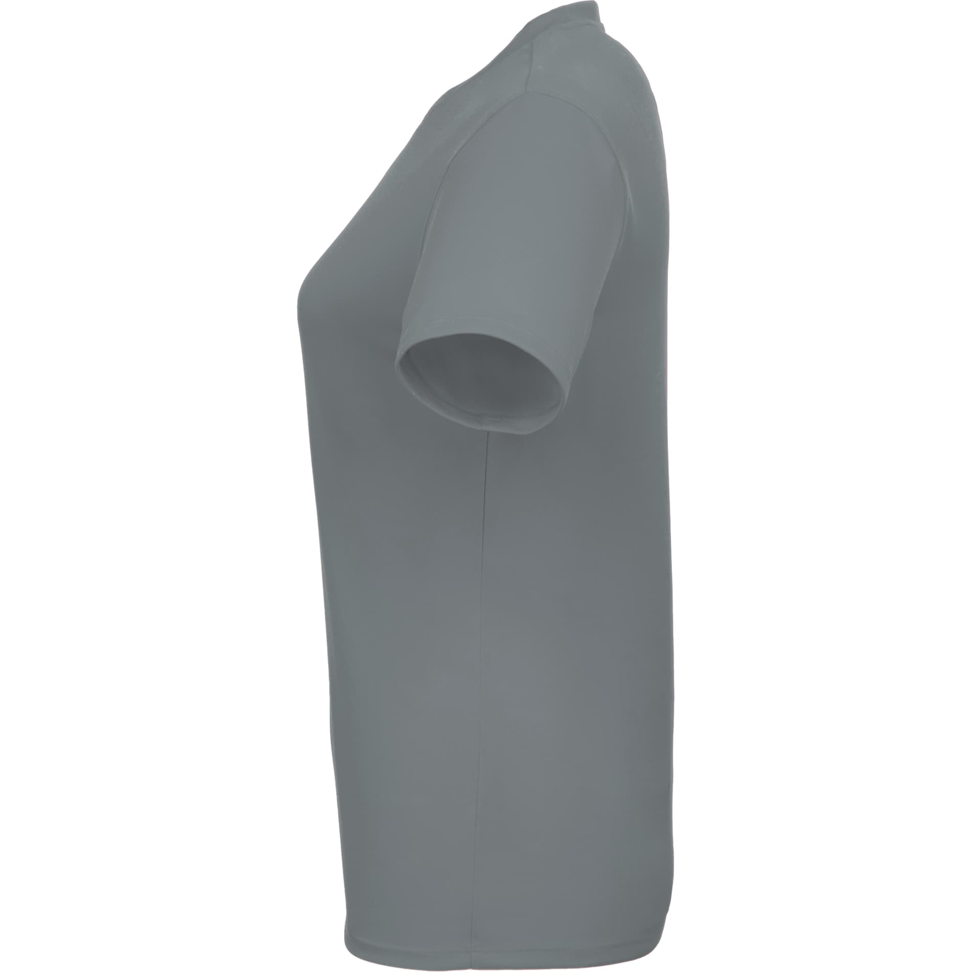 Left View of Grey DARA SS Tech Tee - Women's plain