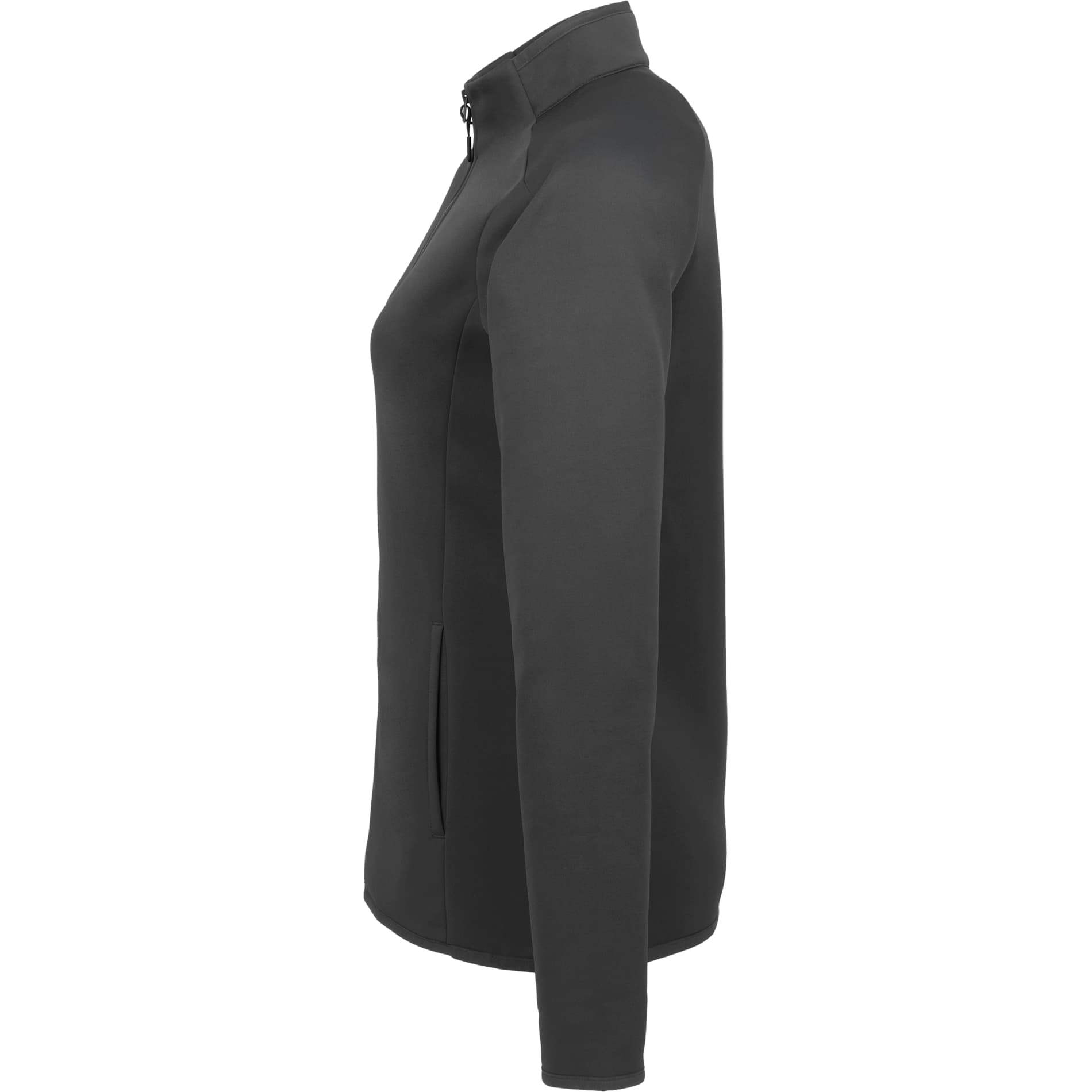 Left View of Grey TELICA Brush Back Fleece Jacket - Women's plain