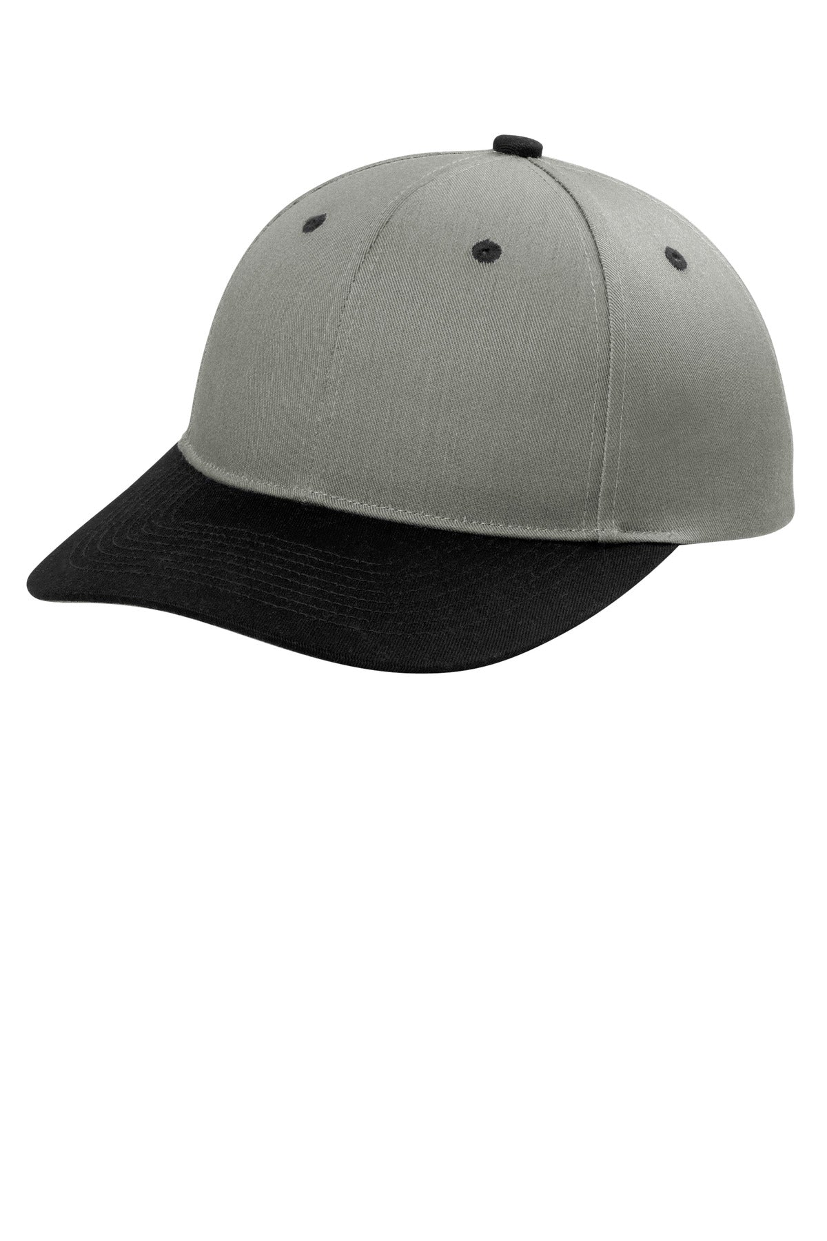 Left View of HtGrey/Blk Port Authority Snapback Cap C118