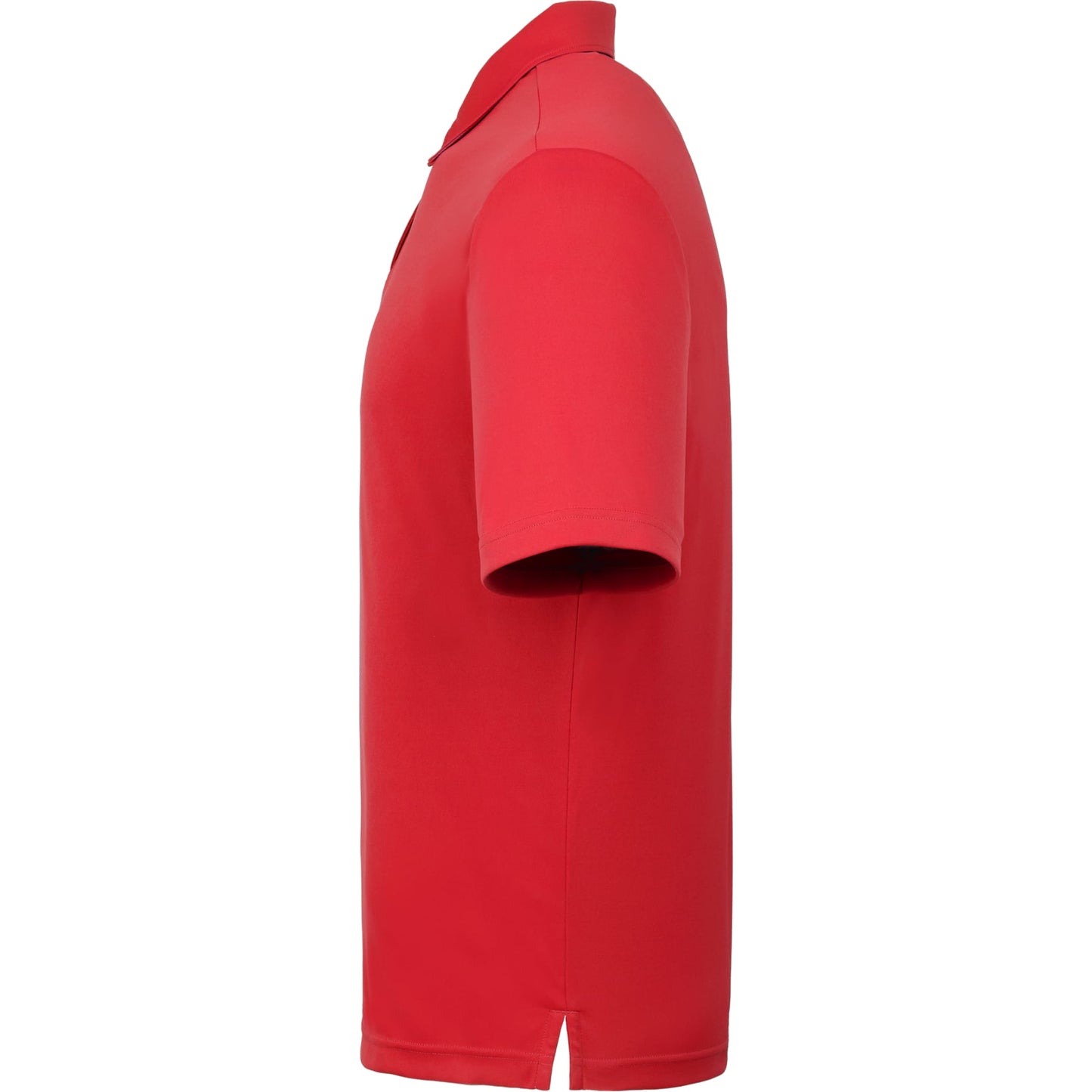 Left View of Red DARA SS Polo - Men's plain