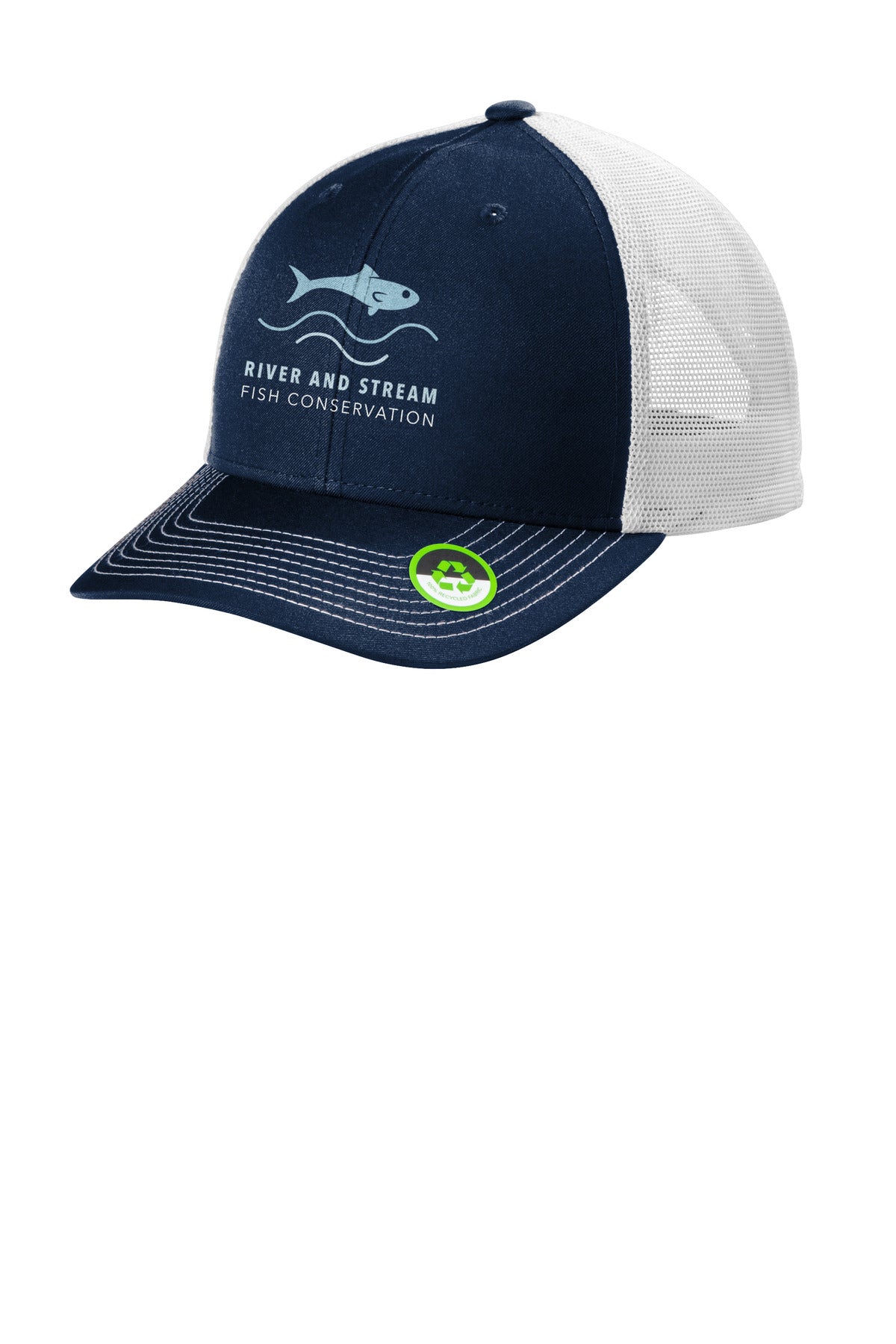 Left View of TrNv/White Port Authority Eco Snapback Trucker Cap C112ECO