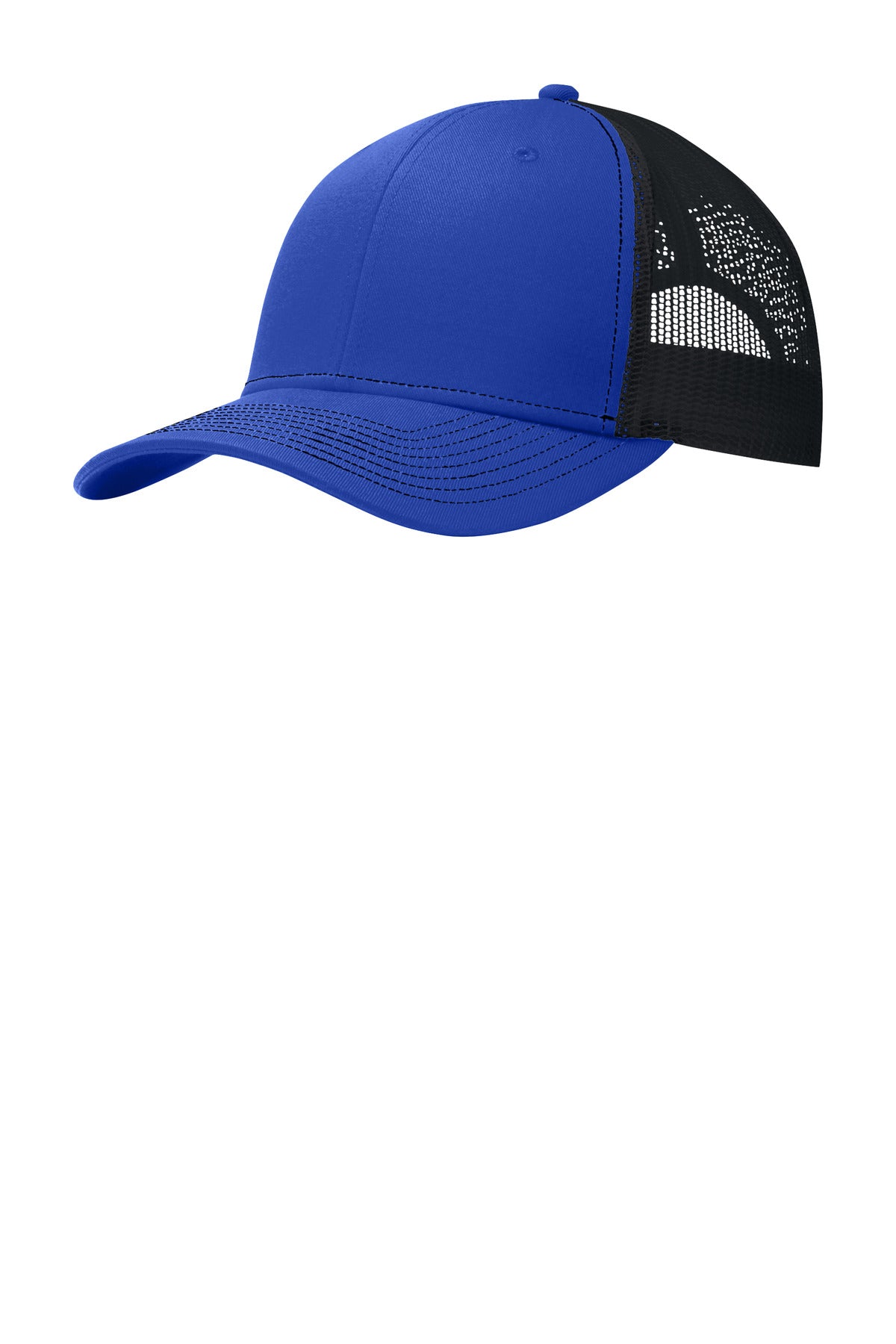 Left View of TRoyal/Bk Port Authority Snapback Trucker Cap. C112