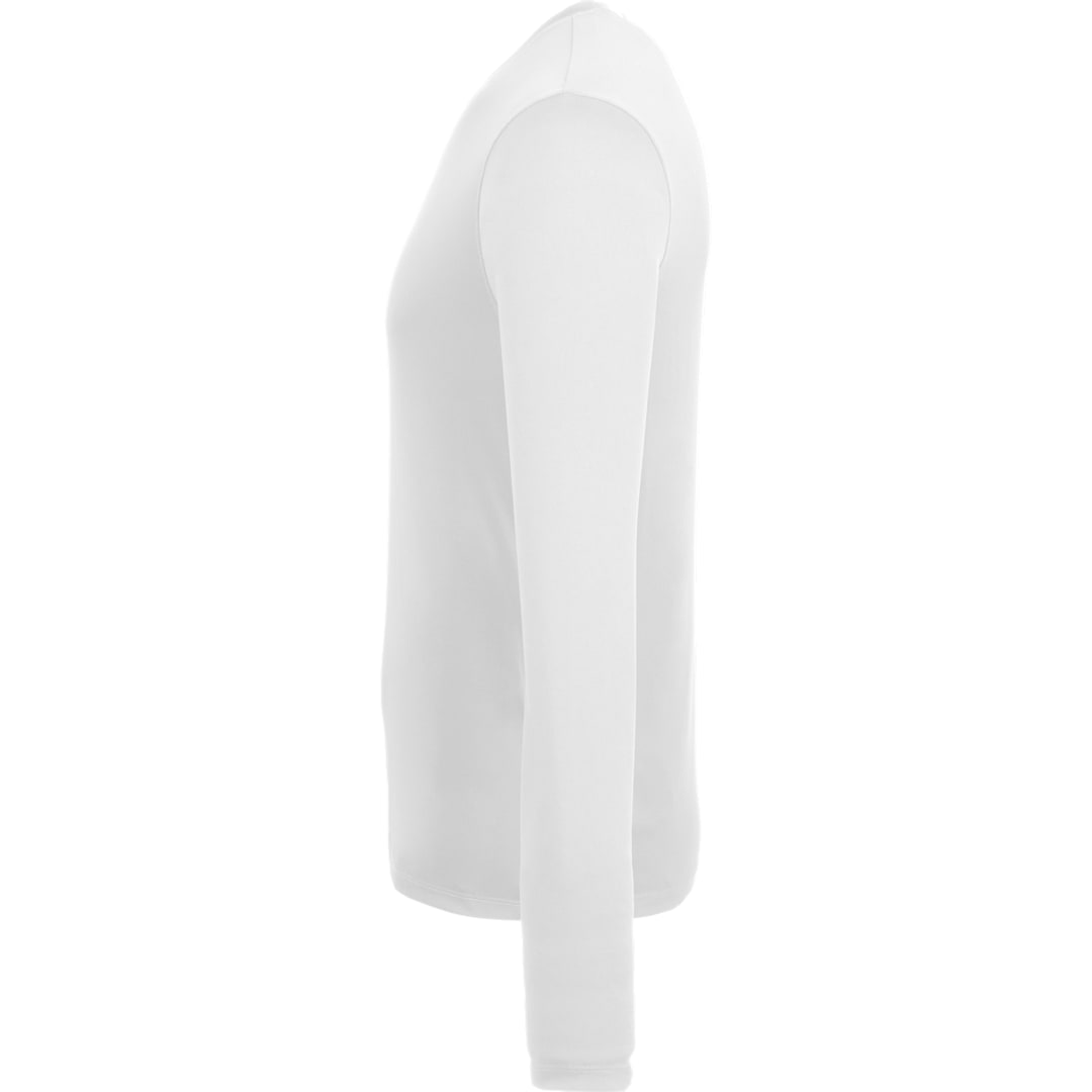 Left View of White DARA LS Tech Tee - Men's plain