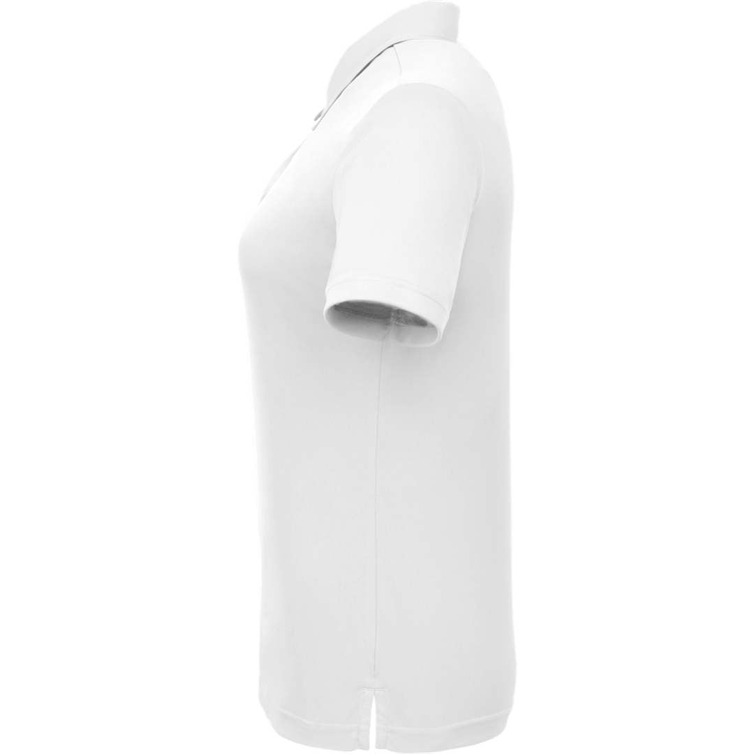 Left View of White DARA SS Polo - Women's plain