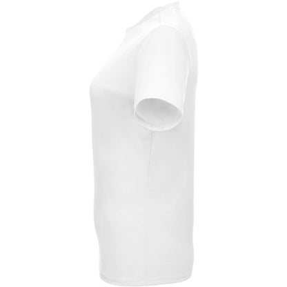 Left View of White DARA SS Tech Tee - Women's plain