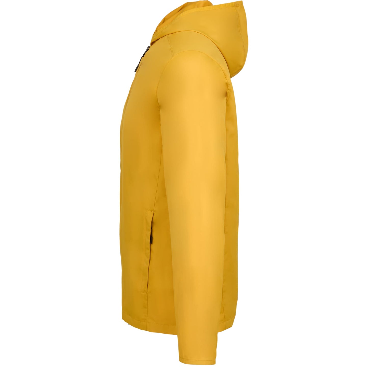 Left View of Yellow ANETO Lightweight Packable Jacket - Men's plain